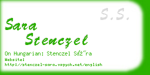 sara stenczel business card